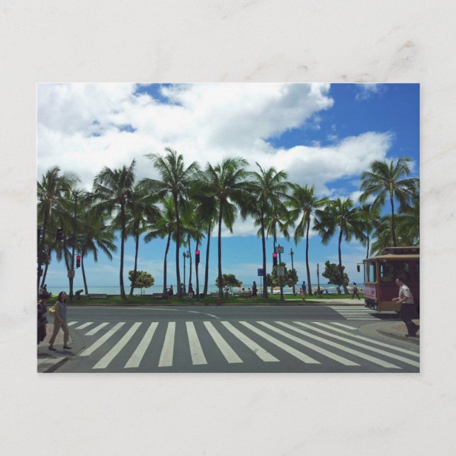 Waikiki Beach Hawaii Postkarte (Vorderseite)