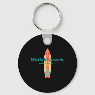 Waikiki Beach Hawaii Souvenir Retro Vintage Surf T Schlüsselanhänger