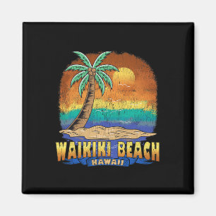 Waikiki Beach Hawaii Vintag geplagtes Souvenir Magnet