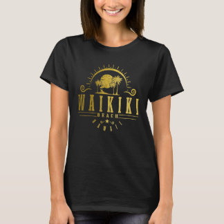 Waikiki Beach Hawaii Vintage Hawaiian Surf Vacatio T-Shirt