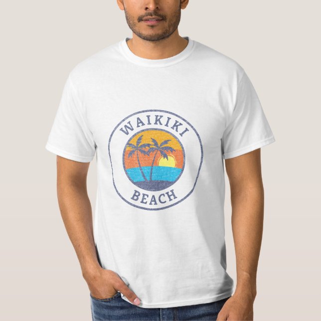 Waikiki Beach, Oahu im klassischen Stil T-Shirt (Vorderseite)