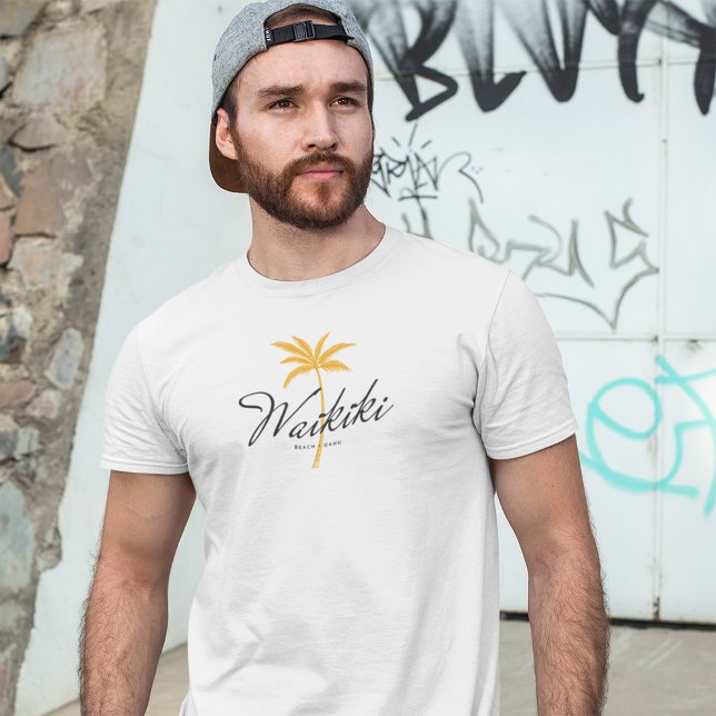 Waikiki Beach, Oahu Minimal Vintag Style T-Shirt (Von Creator hochgeladen)