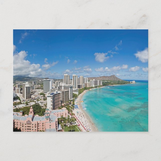 Waikiki Beach Postcard Postkarte (Vorderseite)