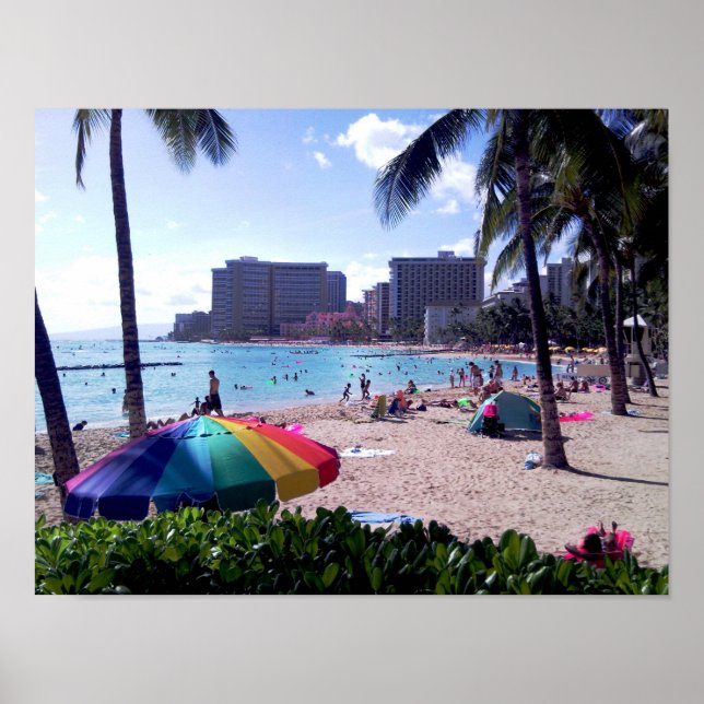 Waikiki Beach Poster Print (Vorne)
