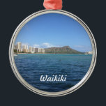 Waikiki Beach Silbernes Ornament<br><div class="desc">.</div>