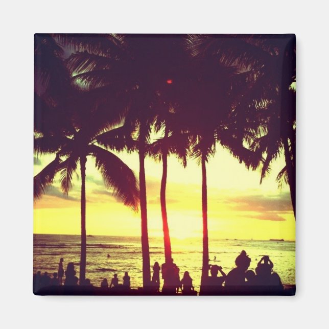 Waikiki Beach Sunset Magnet (Vorne)