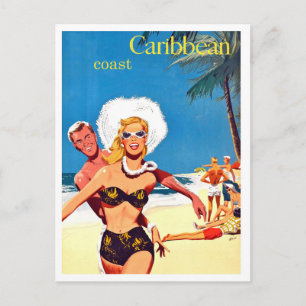Waikiki, glückliche Jugend im Urlaub, Jahrgang Rei Postkarte
