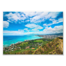 Waikiki, Hawaii aus dem Karottenkopfkrater Fotodruck