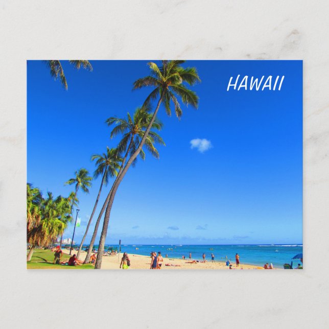 Waikiki Hawaii Postcard Postkarte (Vorderseite)