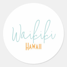 Waikiki, Hawaii-Reiseandenken Runder Aufkleber