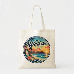 Waikīkī Hawaii Retro-Reise-Logo Tragetasche