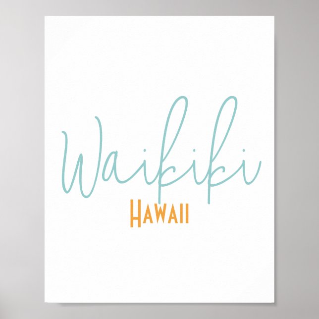 Waikiki Hawaii Souvenir Poster (Vorne)