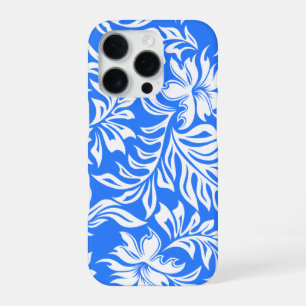 Waikiki Hibiscus Hawaiian Pareau Floral Blau iPhone 16 Pro Hülle