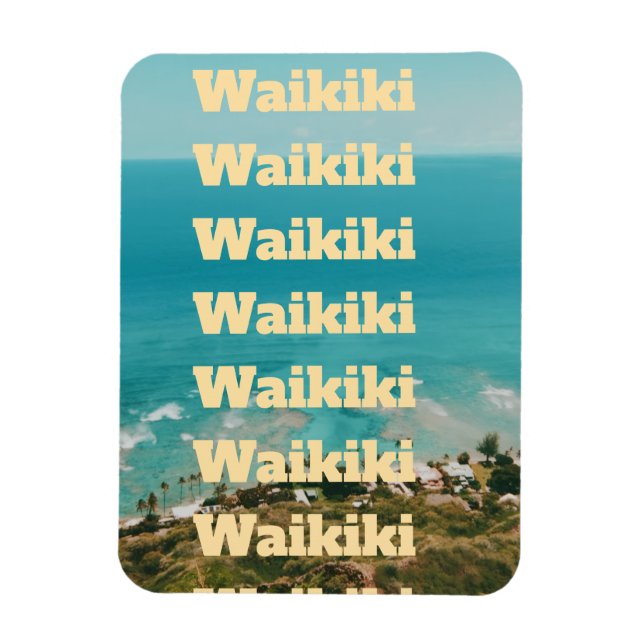 Waikiki, Honolulu, Oahu, Hawaii Magnet (Vertikal)
