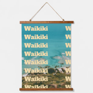 Waikiki, Honolulu, Oahu, Hawaii Wandteppich Mit Holzrahmen