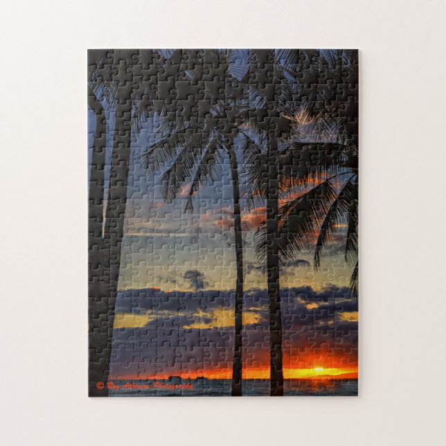 Waikiki Palm Sunset Puzzle (Vertikal)