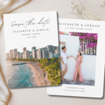 Waikiki Save the Date Hawaii Wedding
