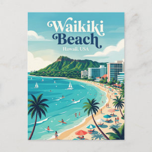 Waikiki-Strand Hawaii Postkarte
