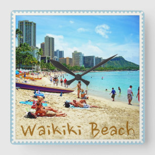 Waikiki Strand-Uhr Quadratische Wanduhr