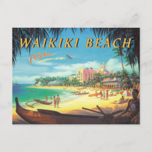 Waikiki-Strand Vintage-Reproduktionspostkarte Postkarte