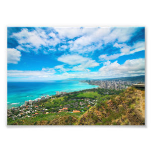 Waikiki-Strand von Diamond Head Honolulu Fotodruck