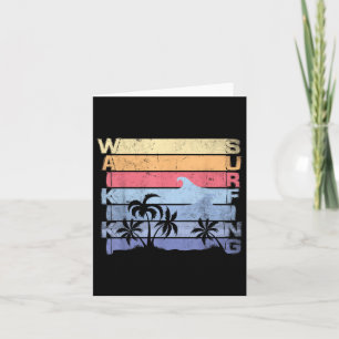 Waikiki Surfing Surfer Vintag Surf Board Beach Ma Karte