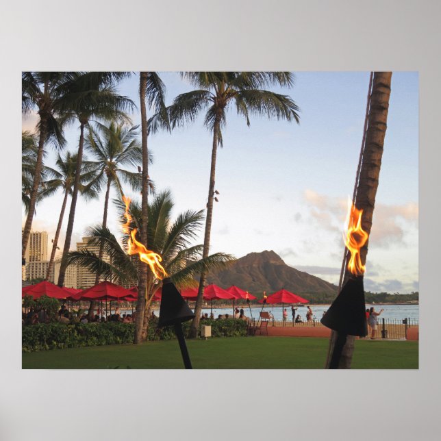 Waikiki Tiki Torches Poster (Vorne)