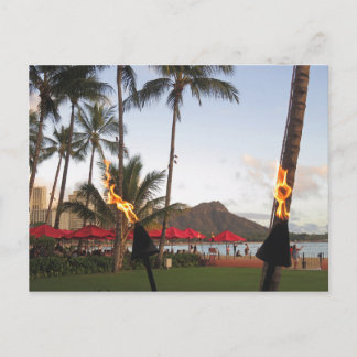 Waikiki Tiki Torches Postkarte