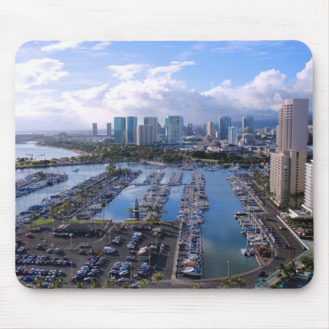 Waikiki Yacht-Hafen Mousepad (Vorne)