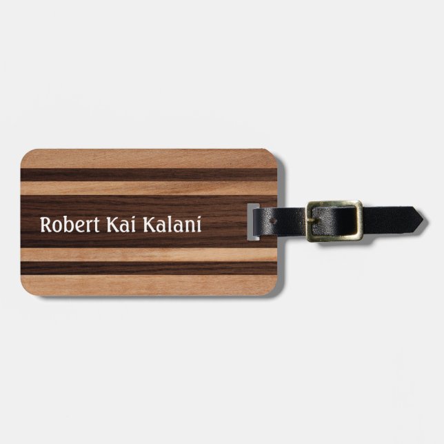 Waikokos hawaiisches Imitat-hölzernes Gepäckanhänger (Vorderseite horizontal)