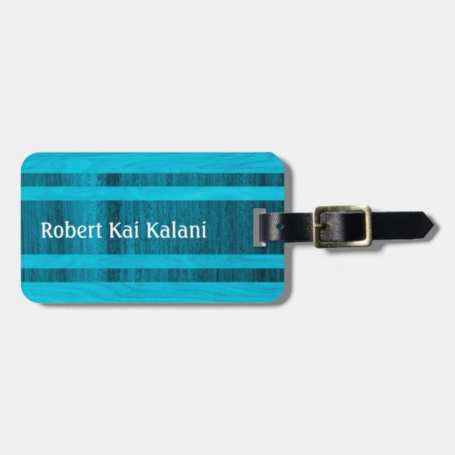 Waikokos hawaiisches Imitat-hölzernes Gepäckanhänger (Vorderseite horizontal)