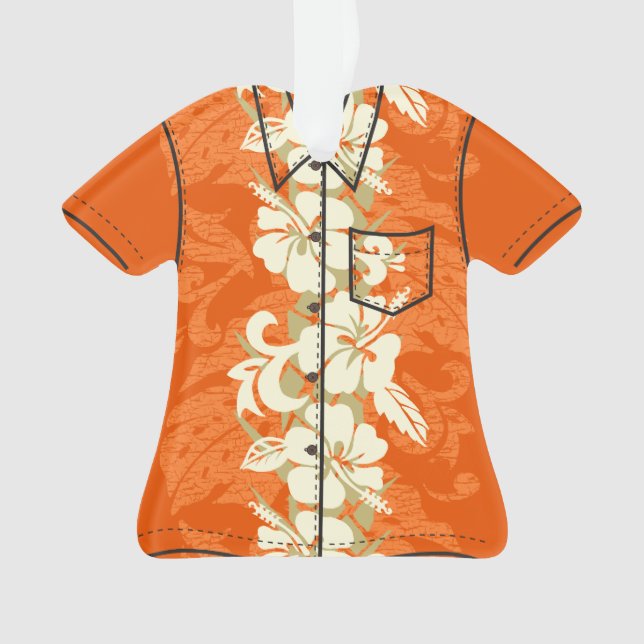 Waikoloa Hawaiian Hibiskus Floral Aloha Shirt Ornament (Vorderseite)