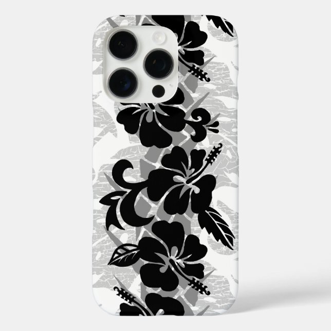 Waikoloa Hawaiian Hibiskus Floral Black Case-Mate iPhone Hülle (Rückseite)