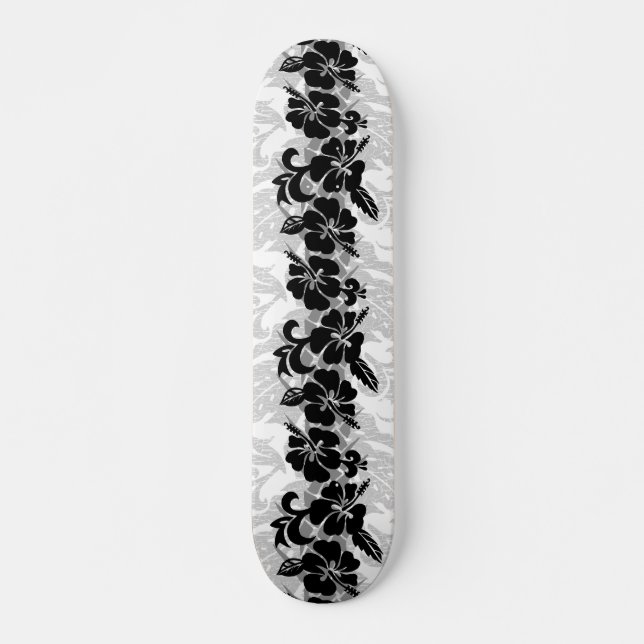 Waikoloa Hawaiian Hibiskus Floral Etched Skateboard (Vorne)