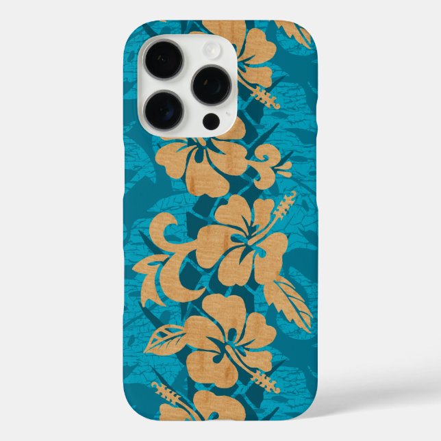 Waikoloa Imitats Wood Hawaiian Hibiskus Floral Case-Mate iPhone Hülle (Rückseite)
