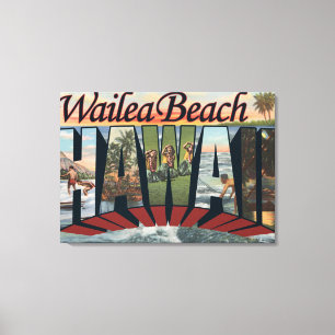 Wailea Beach, Hawaii - Große Briefmarkenszenen Leinwanddruck