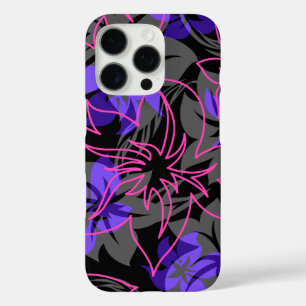 Wailea Hibiskus Hawaiian Floral Camouflage Lila iPhone 16 Pro Hülle