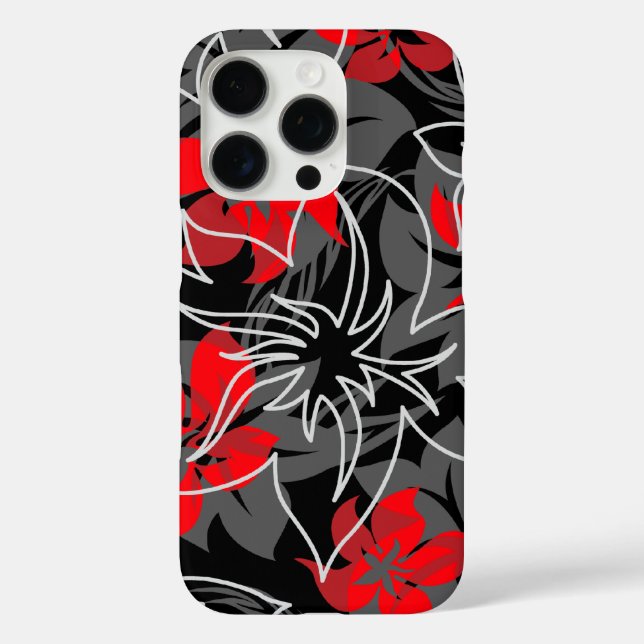 Wailea Hibiskus Hawaiian Floral Camouflage Red Case-Mate iPhone Hülle (Rückseite)