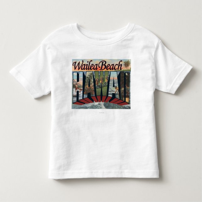 Wailea Strand, Hawaii - große Buchstabe-Szenen Kleinkind T-shirt (Vorderseite)