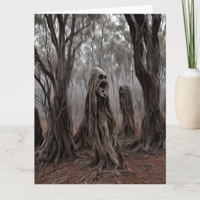 Wailing Ghost Trees Australian Bush Dankeskarte (Vorderseite)
