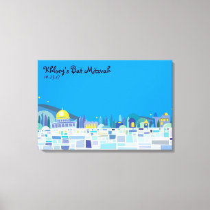 Wailing Wall Israel Bar Bat Mitzvah Sign-In Board Leinwanddruck