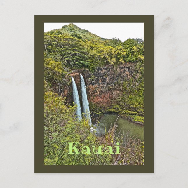 Wailua Wasserfall in Kauai Postkarte (Vorderseite)