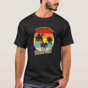 Waimanalo Beach Hawaii Retro Tropische Palmen V T-Shirt
