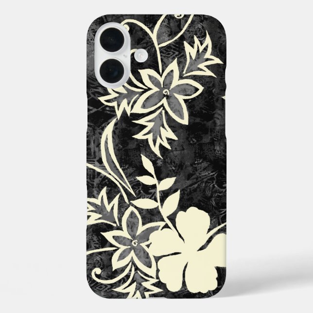 Waimanalo Hawaiian Hibiskus Batik Black Case-Mate iPhone Hülle (Rückseite)