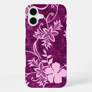 Waimanalo Hawaiianischer Hibiskus Batik Rosa iPhone 16 Plus Hülle