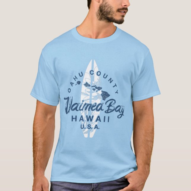 Waimea Bay Hawaii North Shore Oahu Hawaiian Surfin T-Shirt (Vorderseite)