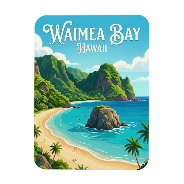 Waimea Bay USA Magnet (Vertikal)