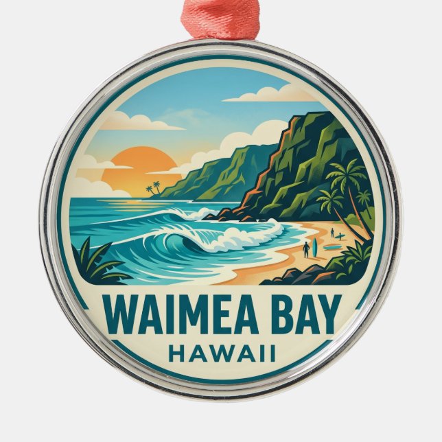 Waimea-Bucht Ornament Aus Metall (Vorne)