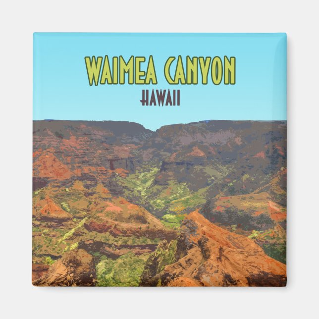 Waimea Canyon Kauai Hawaii Vintage Travel Magnet (Vorne)