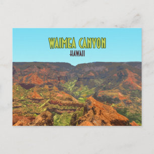Waimea Canyon Kauai Hawaii Vintage Travel Postkarte
